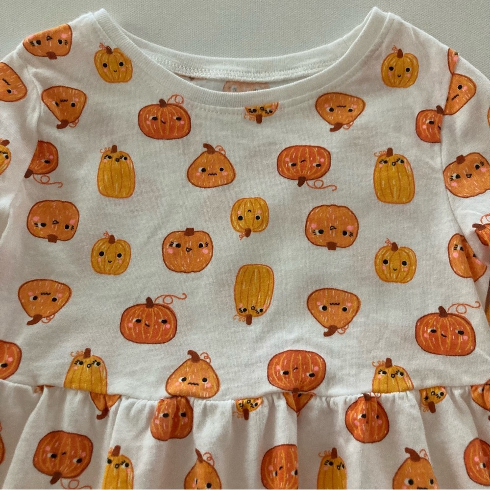 Old Navy 4T Toddler Girl Orange Pumpkin Dress Fall - Picture 8 of 8